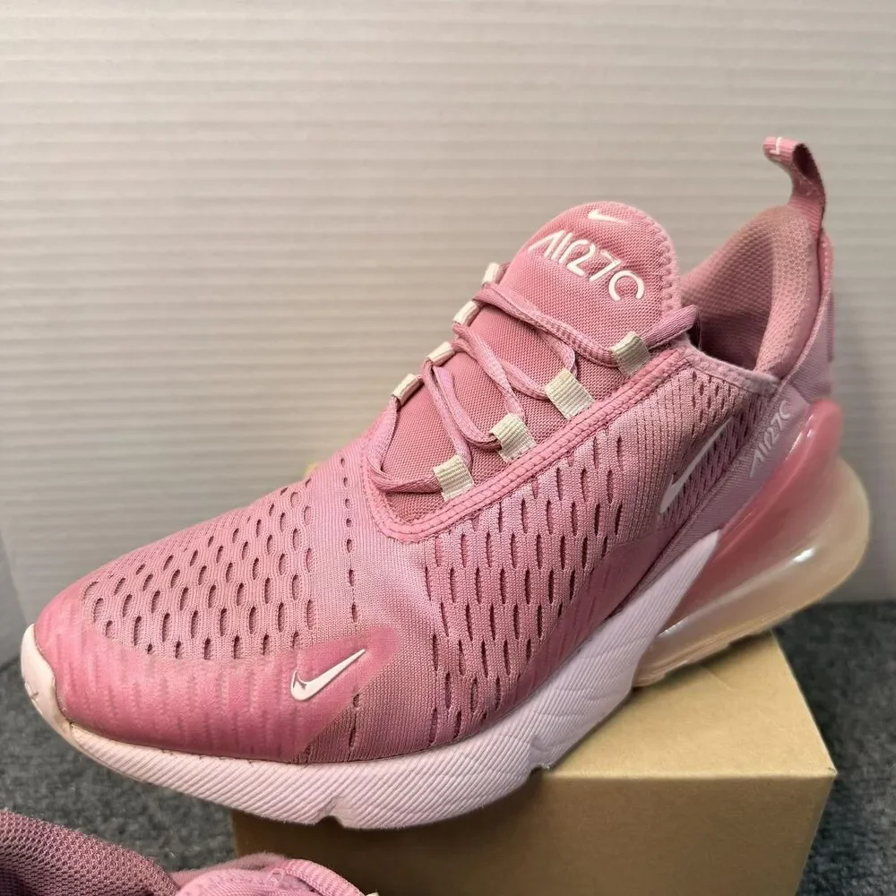 Nike Air Max 270 Shoes Youth Size 6.5Y Pink Mesh Running Sneakers HQ1553-646